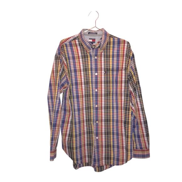 Tommy Hilfiger Vintage Plaid Button Down - Size Large - Picture 1 of 6